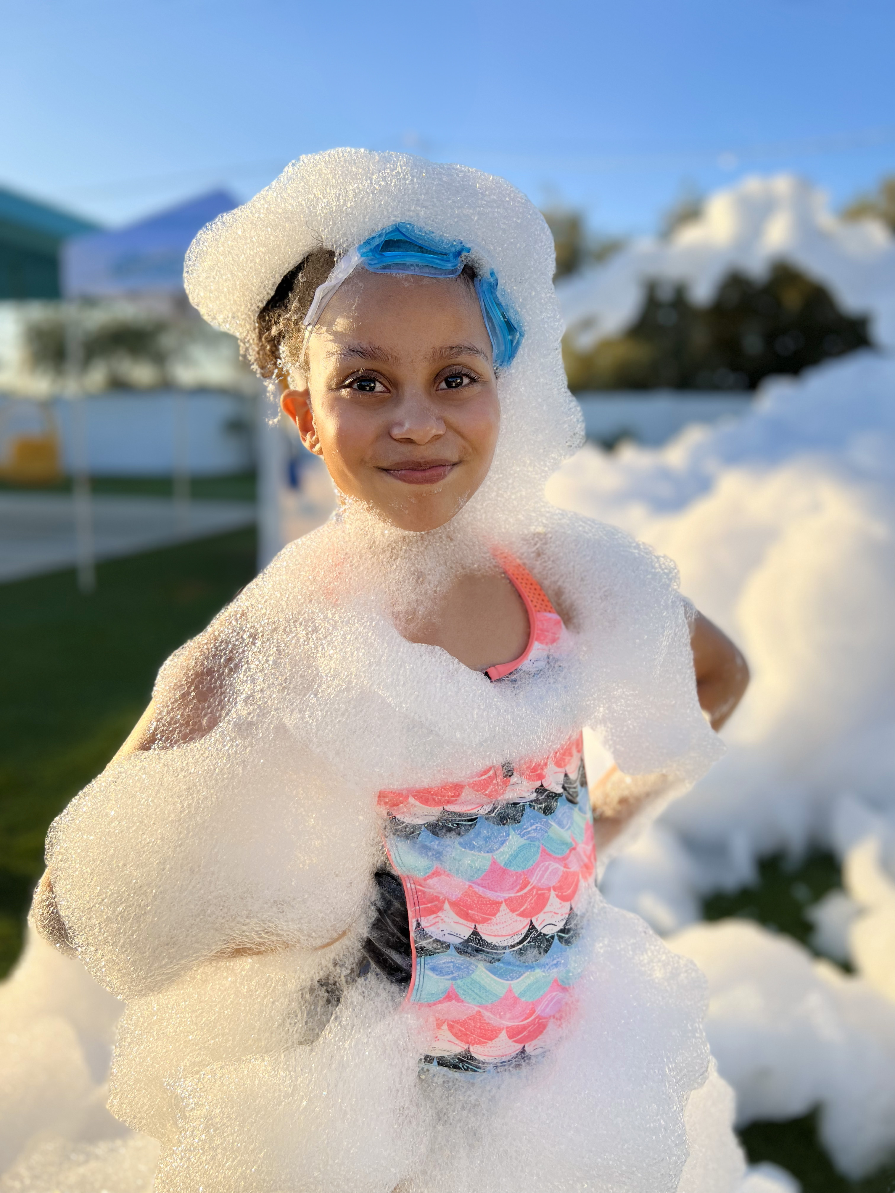 Foam party action shot